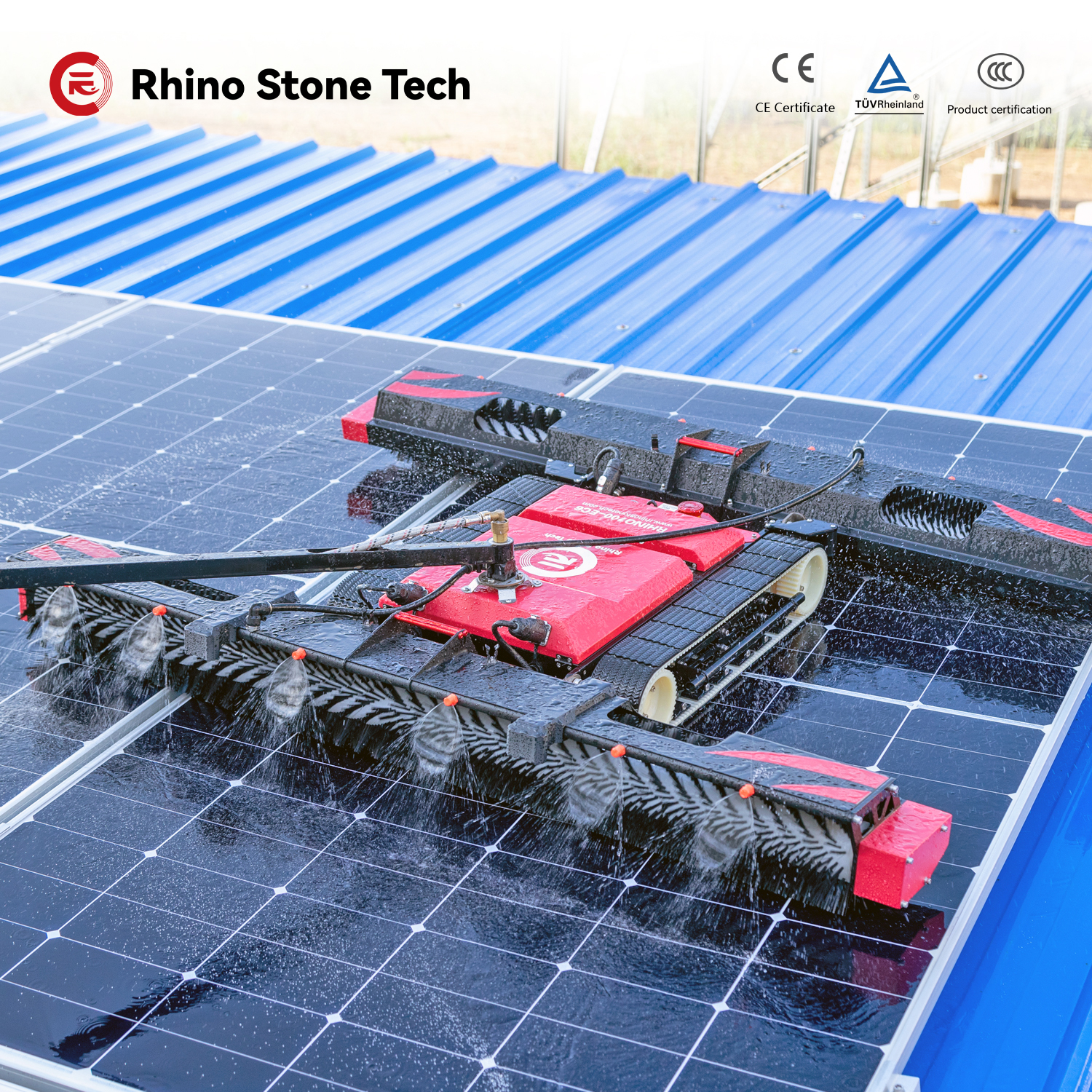 Lithium Battery Powered PV Module Cleaner Commercial Solar Farm Operations Solar Panel Cleaning Robot