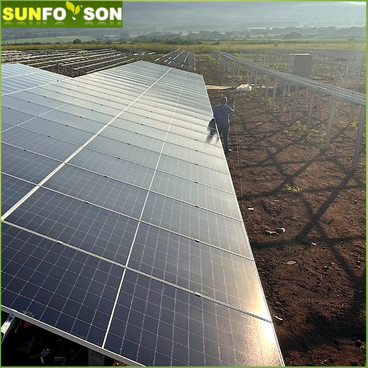 Large Solar Power Plant Construction Utility Scale PV Power Station Solar Farm Mounting System Ground Screw Pile Foundation