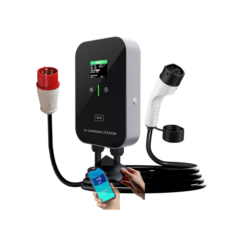 22kW 380V Type2 EV Charging Gun Plug-and-Play With 5M Cable And Color LCD For Home Commercial