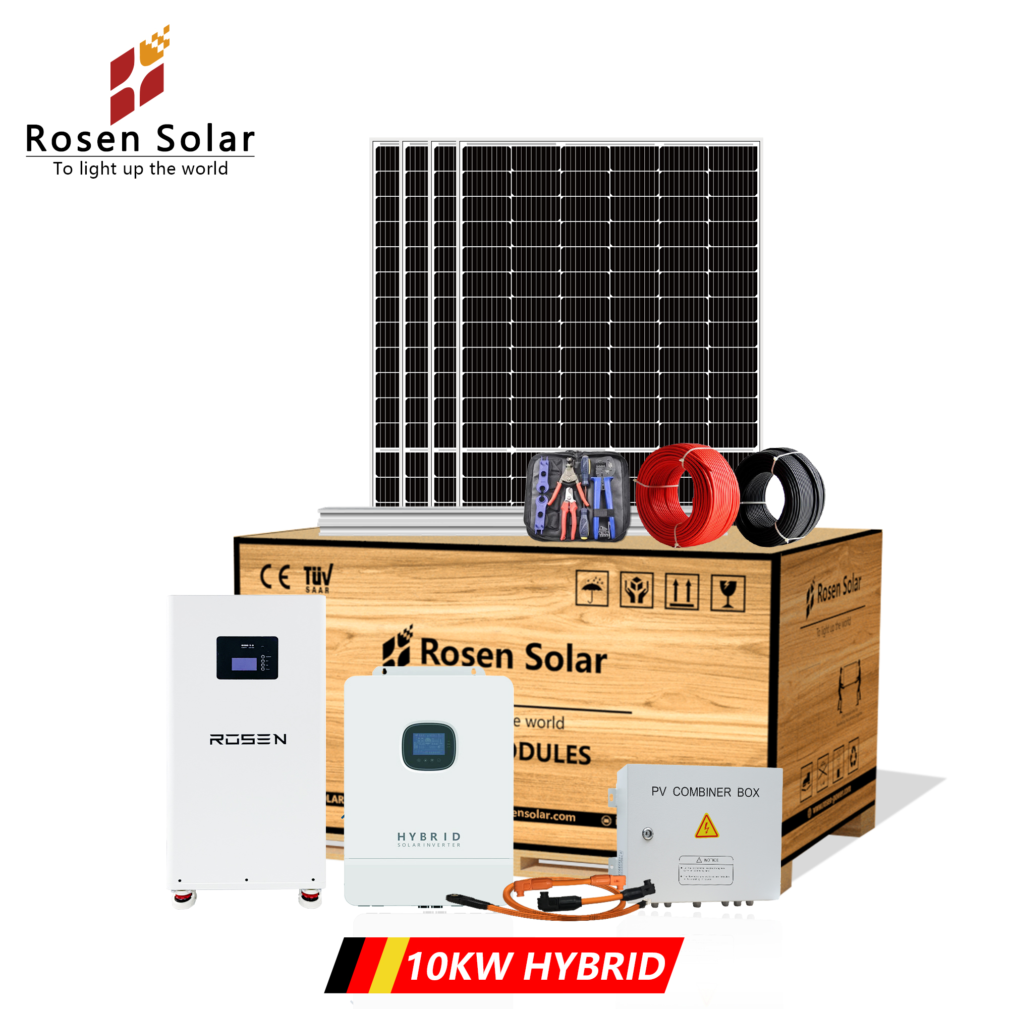 Complete 15KW Hybrid Solar Energy System 16kWh 314Ah Lithium Battery Smart Monitoring Rooftop Mount