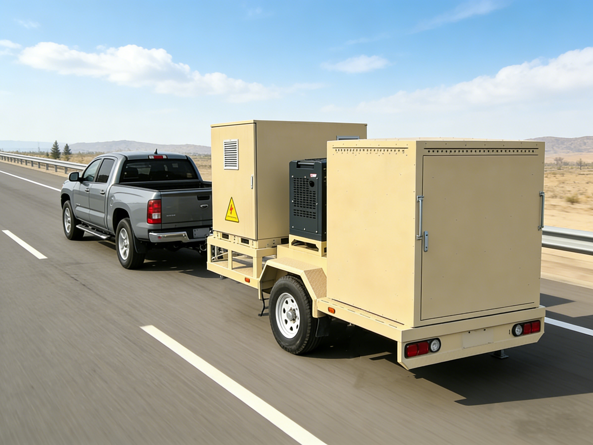 High Capacity Hybrid Solar Power Plant Trailer Diesel Support for Infrastructure Projects Remote Site Reliable Electricity