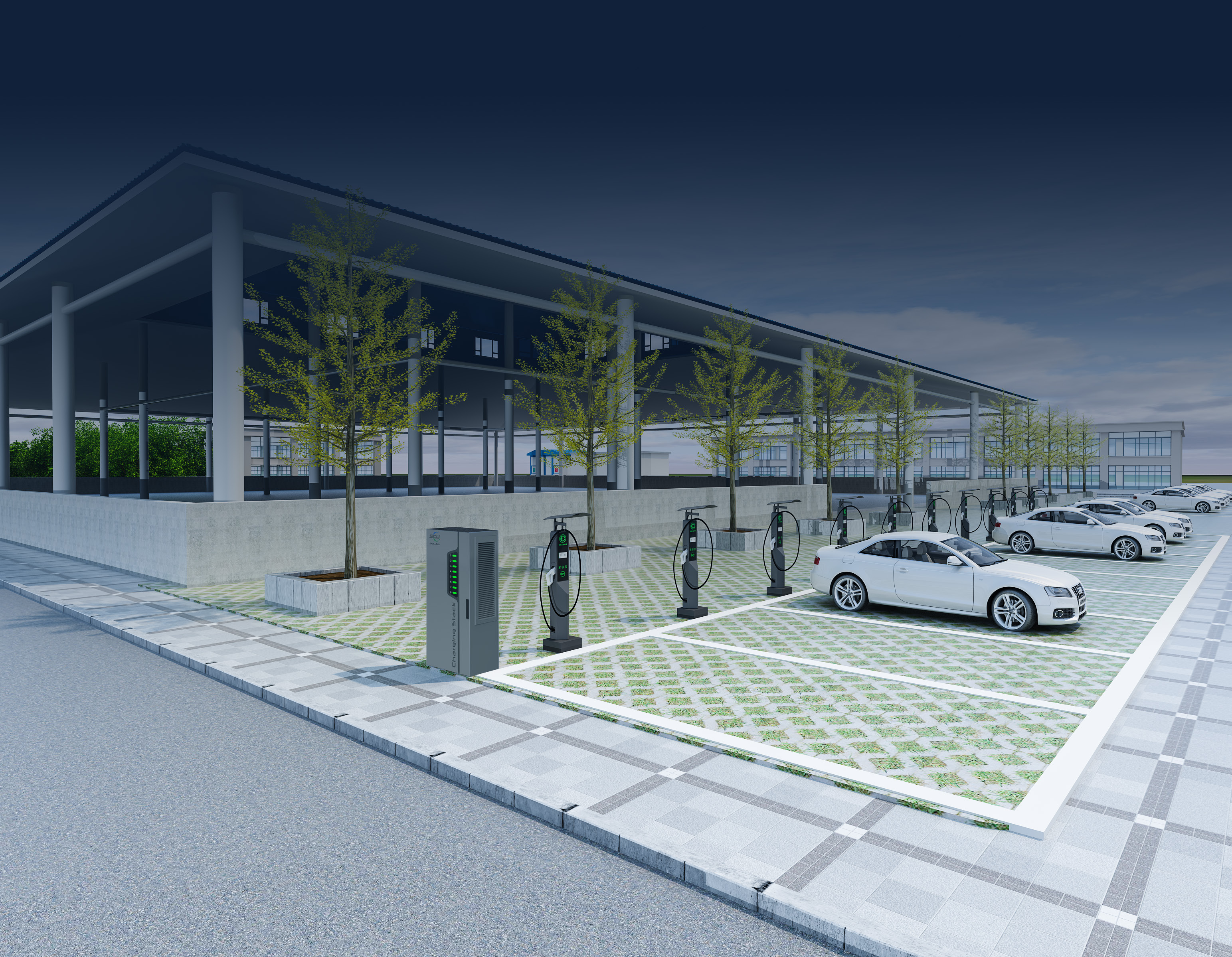 Solar Energy Storage 200kW/300kWh BESS 180kW EV Charging Station Zero Carbon Electric Vehicle Charging Infrastructure