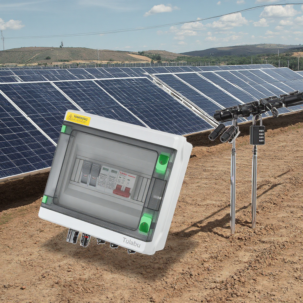 Tulabu 2-In &amp; 2-Out PV Combiner Box 25A 1000V DC Isolation Equipment with SPD Breaker for Solar Panel Power Distribution