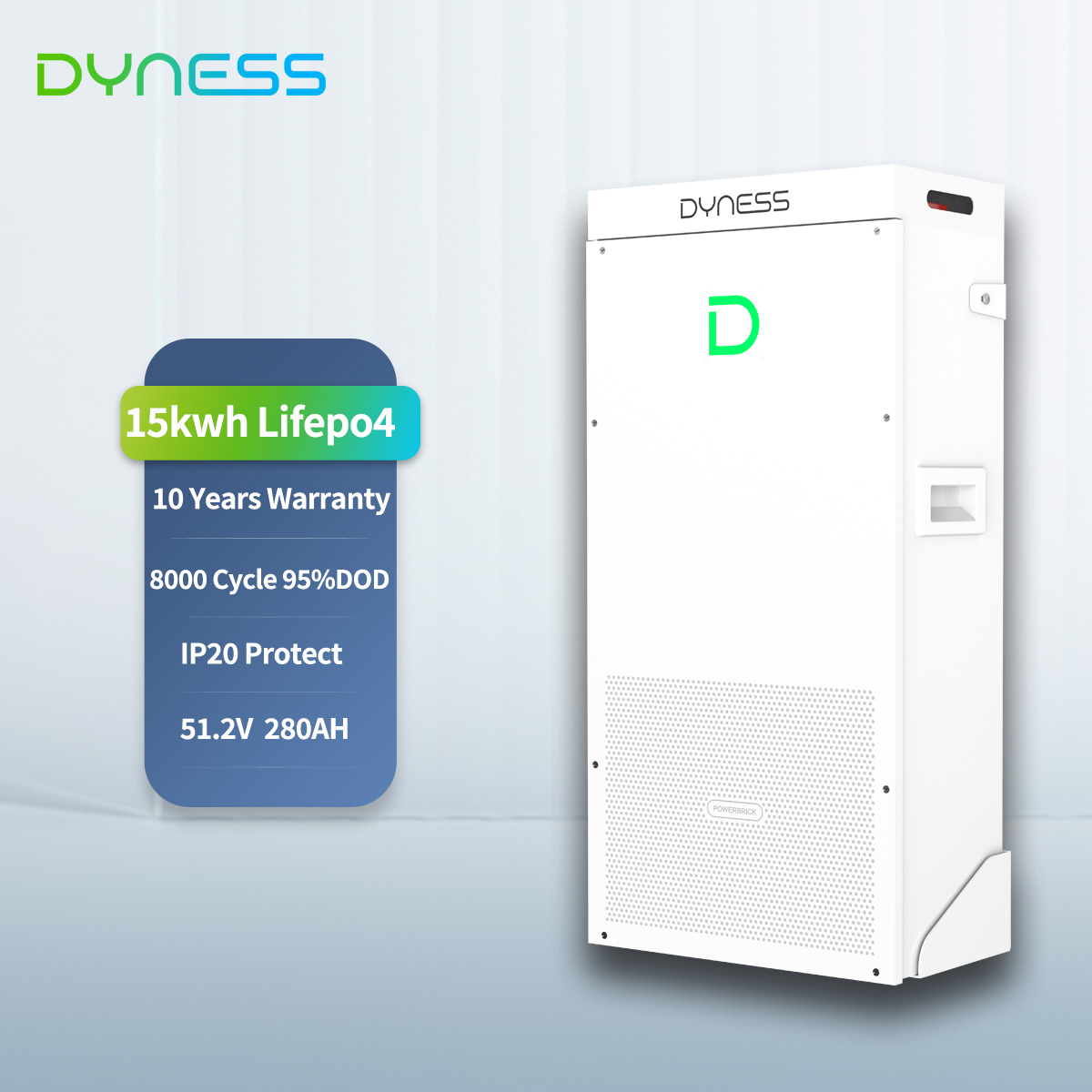 Dyness Powerwall 15kwh Lifepo4 Battery 8000 Cycle Built Wifi Best Home Solar Backup Battery System with 10kw Inverter