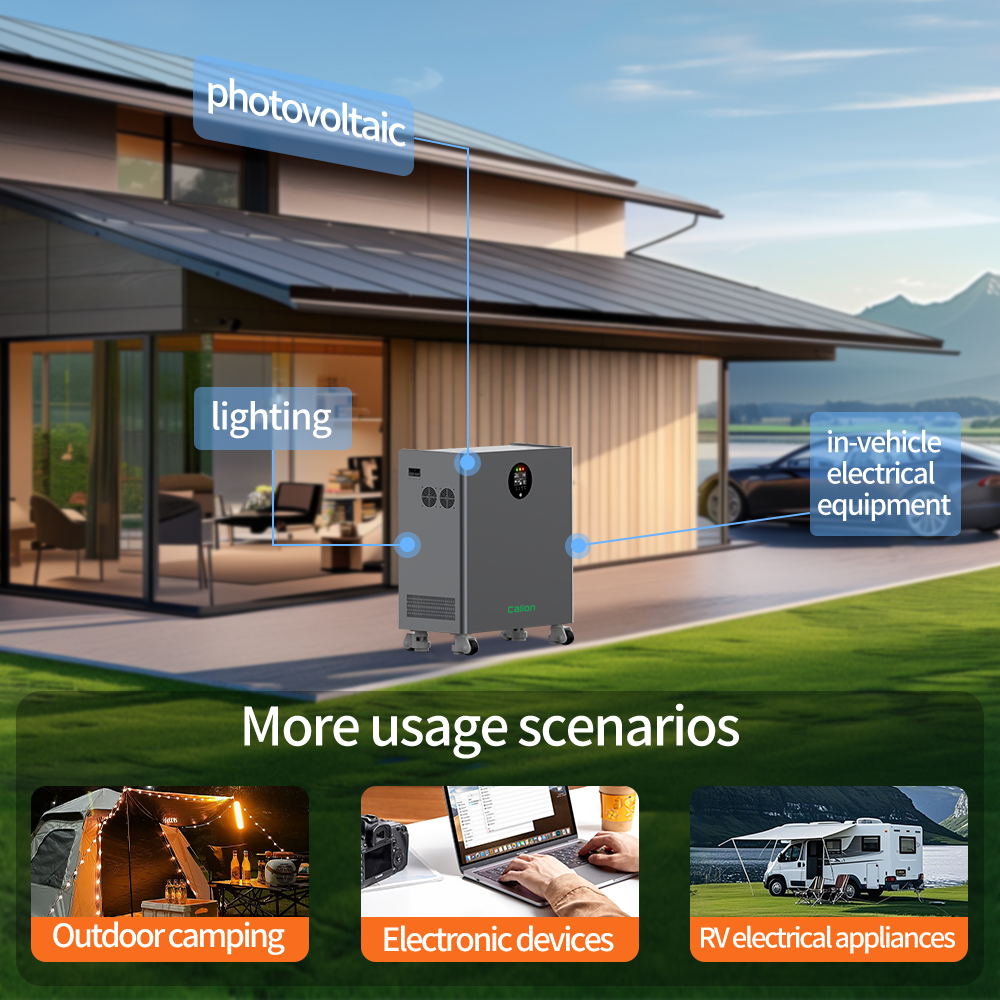 Solar Cell LiFePO4 Energy Storage System 32KWh Battery Built-in 12kW Hybrid Inverter CAN Stackable Integrated Pure Sine Wave