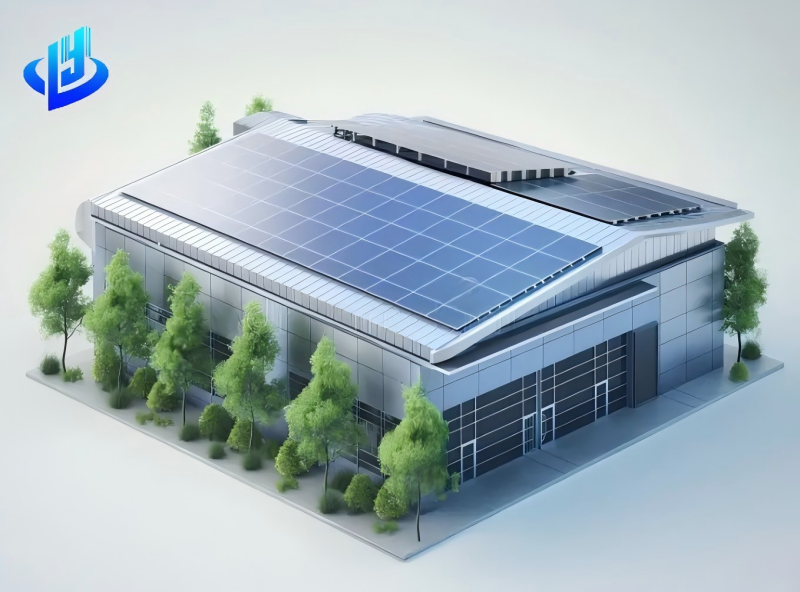 BIPV Solar Powered Roof Panel Steel Structure Building 3MW 5MW Solar PV Power Project Industrial Park Workshop