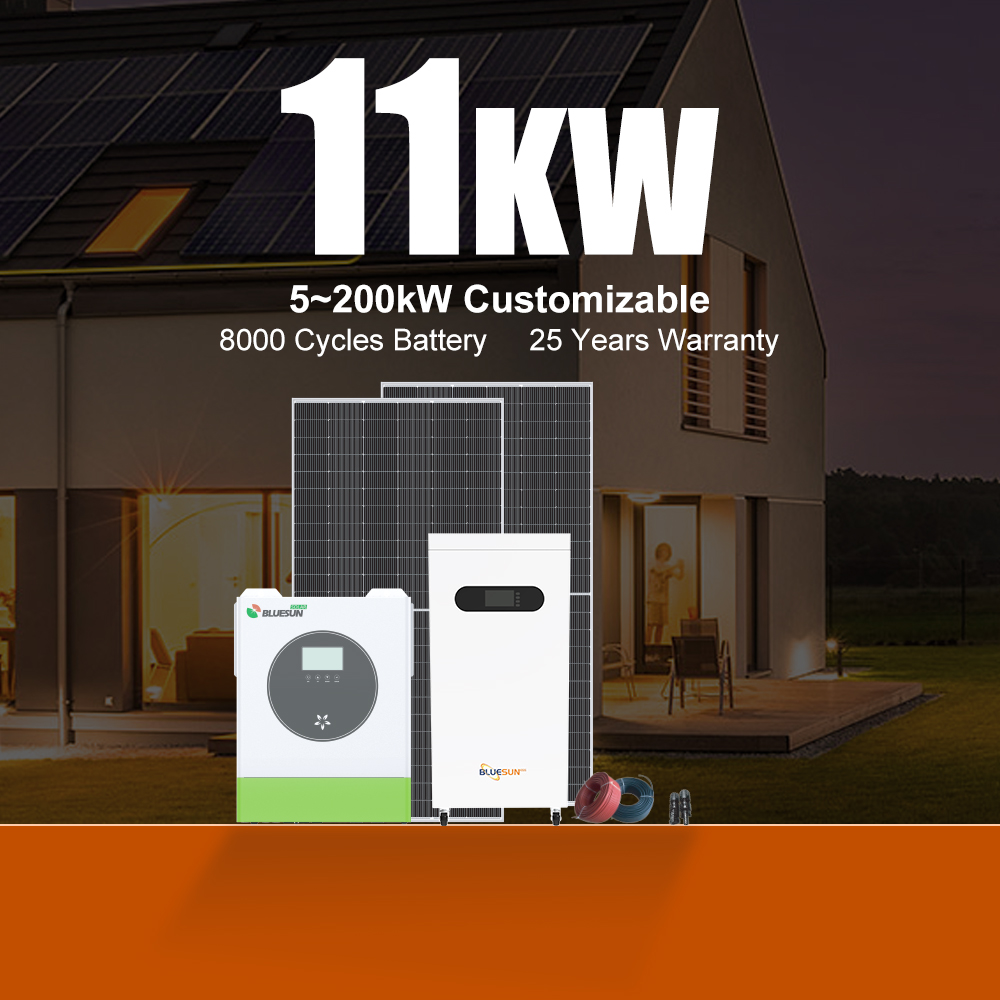Bluesun 10kw Hybrid Inverter Low Voltage Single Phase 220v 48v 5kw 11kw Mppt Hybrid 50hz With Lithium Battery