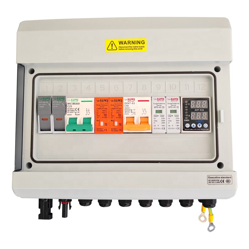 DC1000v Pv Box 1 in 1 AC Solar Panel Circuit Breaker Fuse IP65 Rated Photovoltaic Solar Energy Distribution Box System