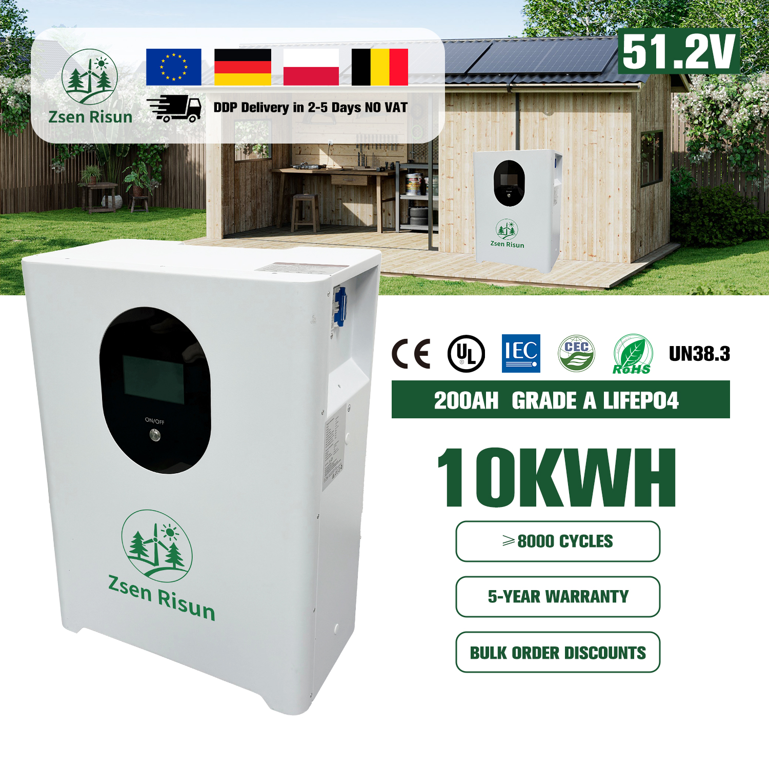 Rechargeable Battery Home Solar Power System Lithium Ion Battery Energy Storage Systems WITH Hybrid Inverters