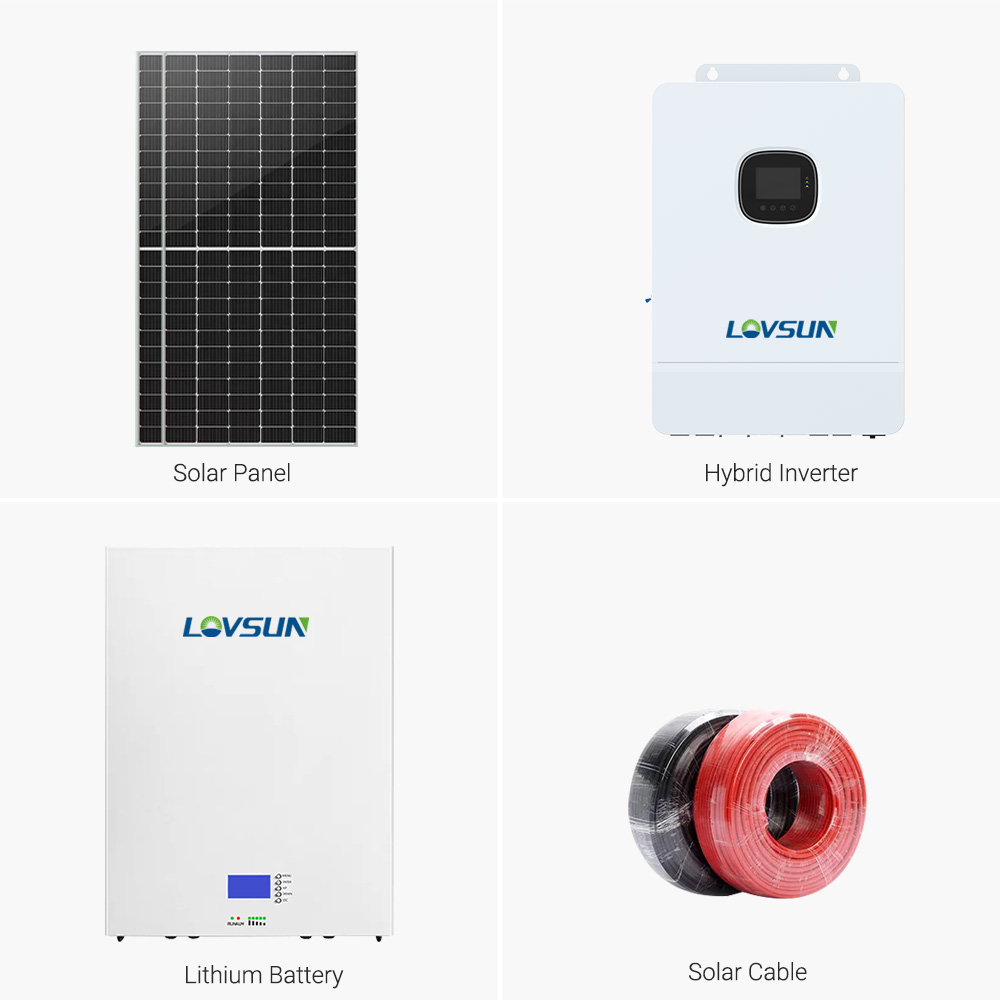 Photovoltaic Solar Energy System 5kW 8kW 10kW 30Kw Hybrid MPPT Lithium Battery Solar Power Kit Home Use EU/US with Solar Panel