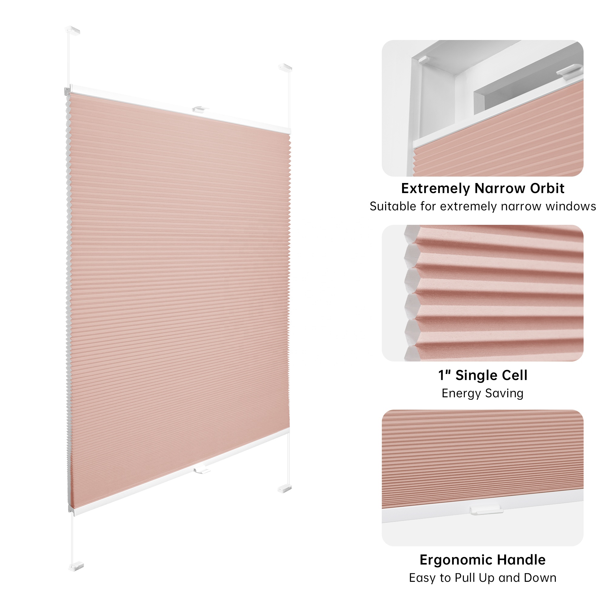 Allbright Smart Motorized Remote Honeycomb Blinds Compatible With WiFi Alexa Google Solar Panel Powered For Window