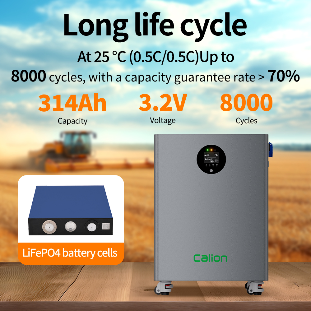 Solar Cell LiFePO4 Energy Storage System 32KWh Battery Built-in 12kW Hybrid Inverter CAN Stackable Integrated Pure Sine Wave