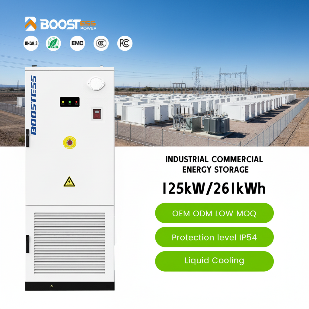125kw 261kwh Energy Storage System Off Grid Solar Power Bess Container Photovoltaic Utility Scale Battery Storage