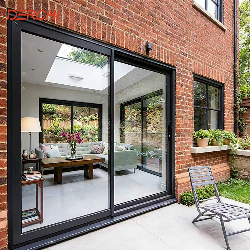 DERCHI Heavy-Duty Modern Energy Efficient Sliding Doors External Double Glass Slide Patio Doors And Windows For Home