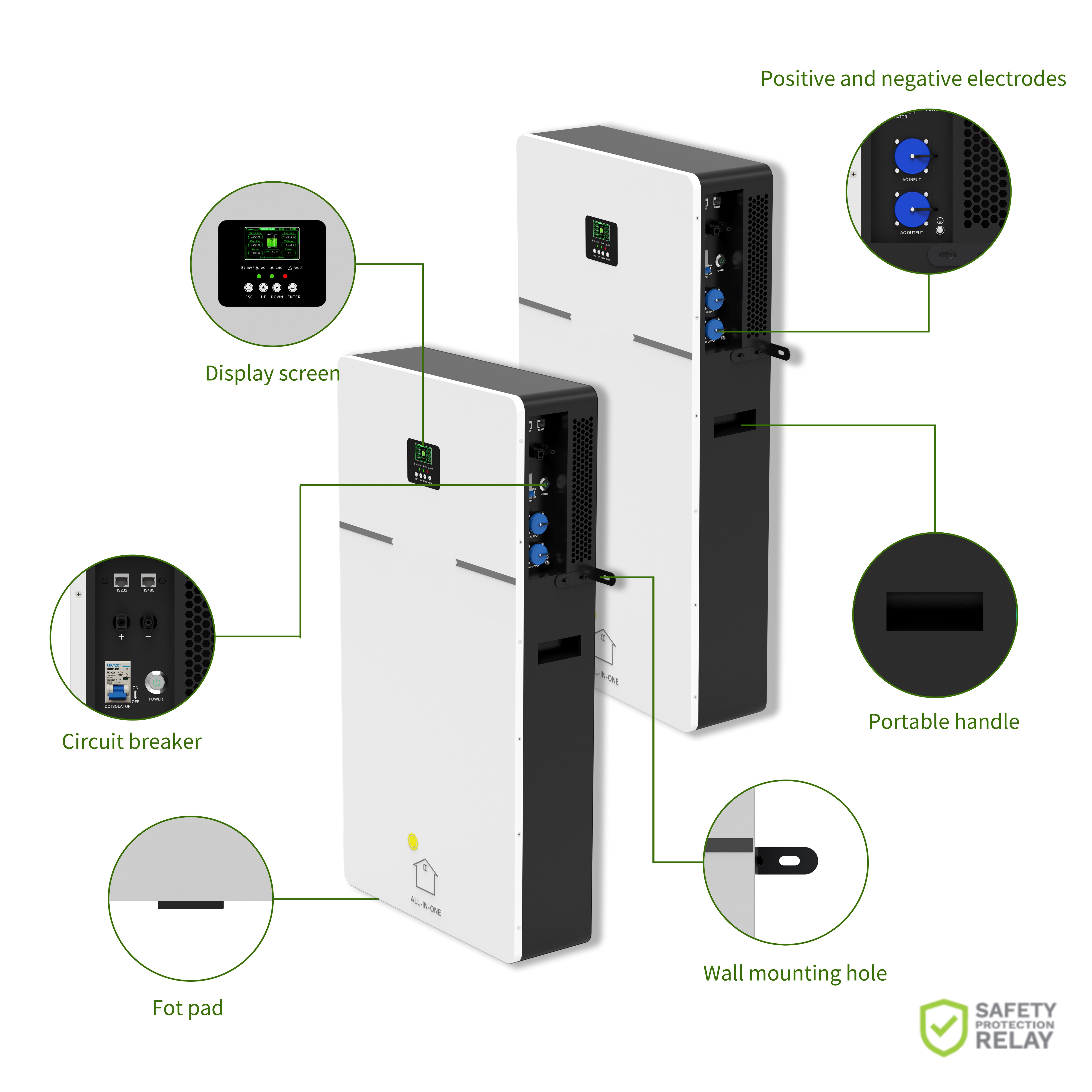 All in One Stacked LiFePO4 Battery Solar Energy Storage Power System Wall-Mounted Home 51.2V 10KW 15kWh 20kWh 25kWh CAN