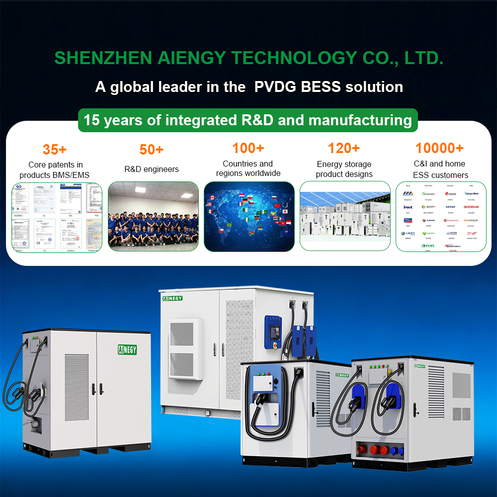 AINEGY Commercial Energy Storage System with EV Charger Lithium Battery Solar Integration Manufacturer