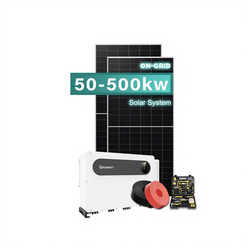 High-Efficiency Grid-Tied Monocrystalline Silicon Solar System with 50KW Capacity 220-380V Output for Industrial Commercial Use