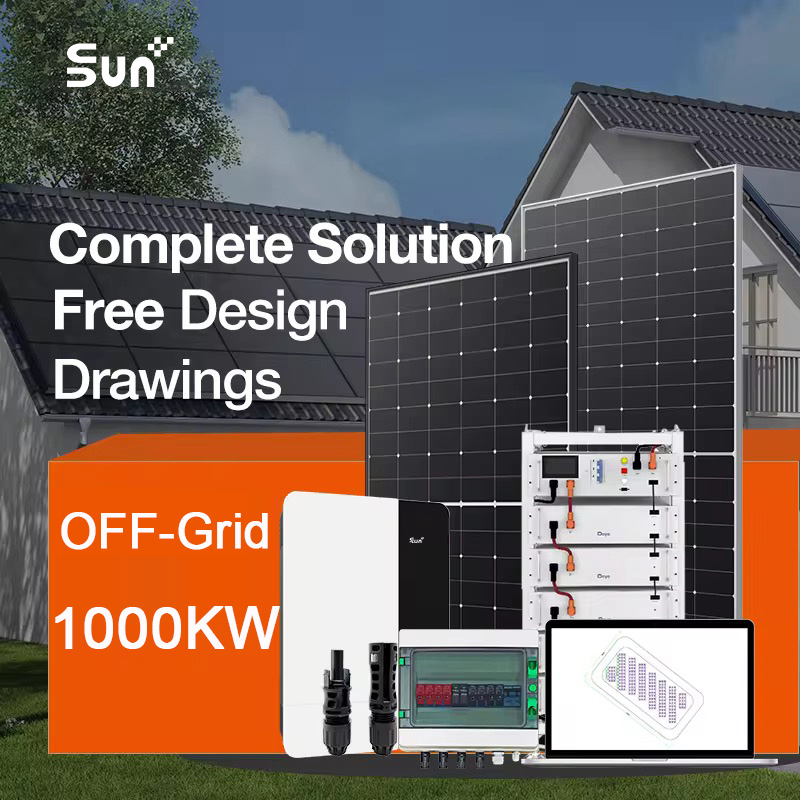 1MW Home Utility-Scale Hybrid Solar Power System LiFePO4 Battery 1000kW Containerized Energy Storage Solution