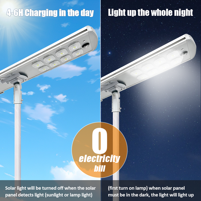 100W 500W 200W 300W 400W Auto Cleaning Integrated All in One Solar Street Light Waterproof IP65 LED Panel for Outdoor Road Use