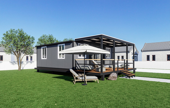 Double Wing Expansion Steel Wooden Folding Box Eaves Terrace Prefabricated Container Building For Villa Hotel Use Modern Design