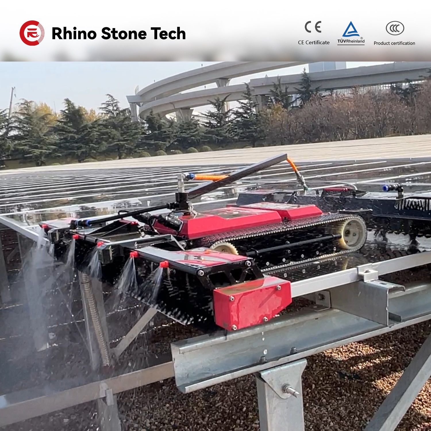 Lithium Battery Powered PV Module Cleaner Commercial Solar Farm Operations Solar Panel Cleaning Robot