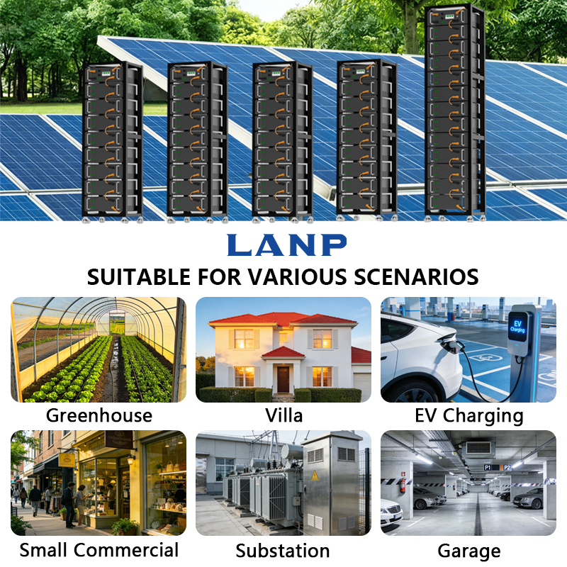 Stackable High Voltage 614.4V 122.88kWh Energy Storage Battery System Rack-Mounted Solar LiFePO4 with Smart BMS 8000 Cycles