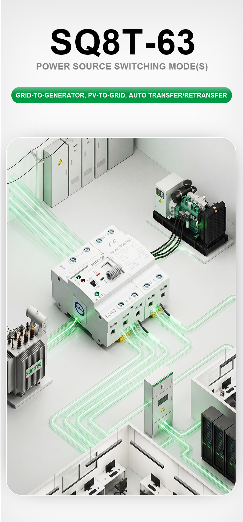 Solar system transfer switch
