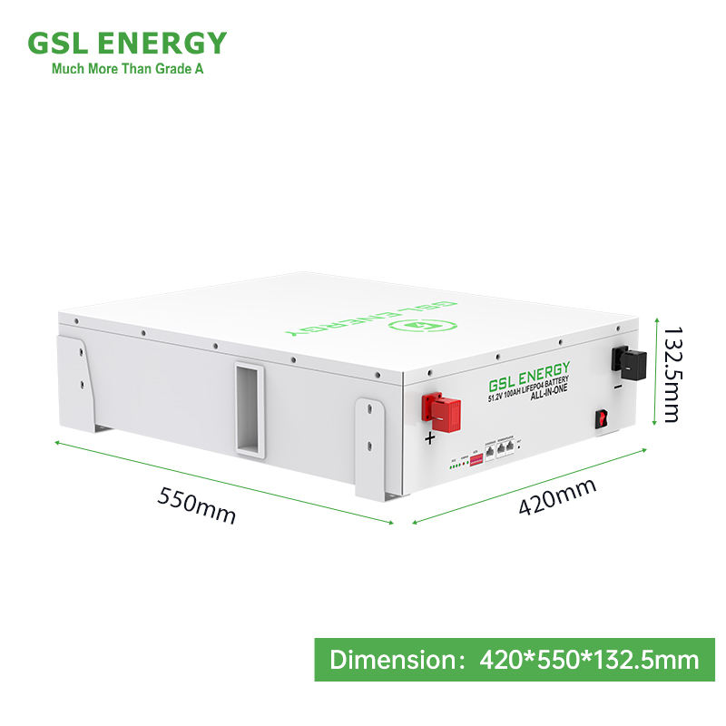 GSL ENERGY Smart BMS LiFePO4 5kWh 10kW 48V 100Ah 200Ah Stackable Solar Lithium Ion Server Rack Mounted Lifepo4 Battery Wholesale