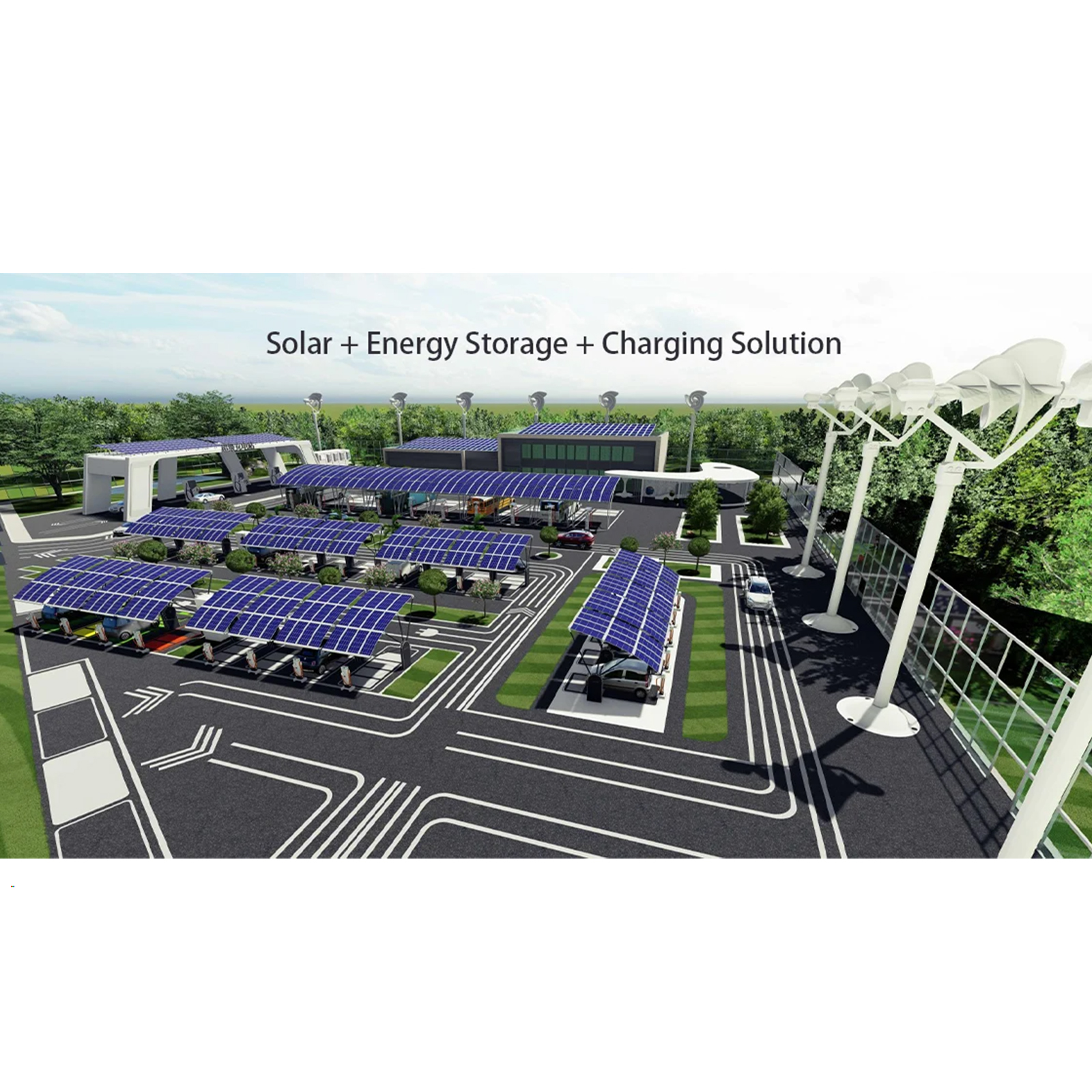 EV Charging Infrastructure Renewable Energy Charging Station Solutions PV Solar System + Energy Storage + EV Charging Station