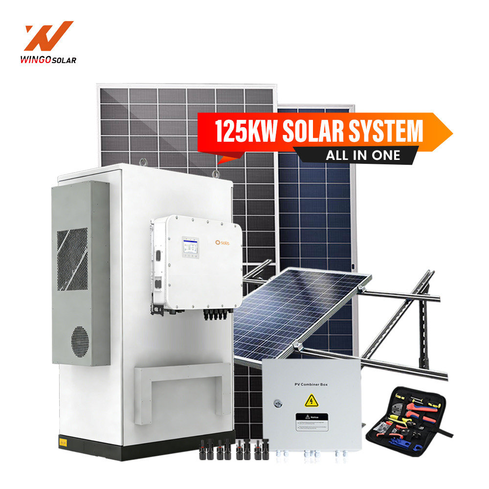 Complete 125KW 261KWH Hybrid Solar Kit Wingosolar Offgrid Ongrid for Industrial Project