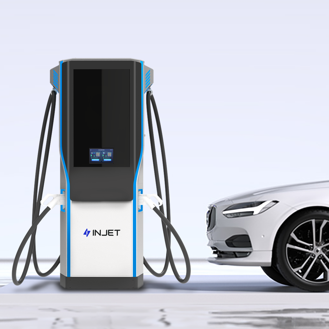 Intelligent Solar Powered EV Charger Easily Integrated Into Solar Storage System US 300V - 1000V Commercial EV Charging Station