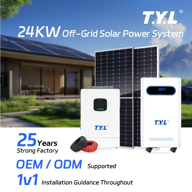 T.Y.L. 20KW Off-Grid Hybrid Solar System with MPPT Controller and Lithium Ion Battery for Home Use