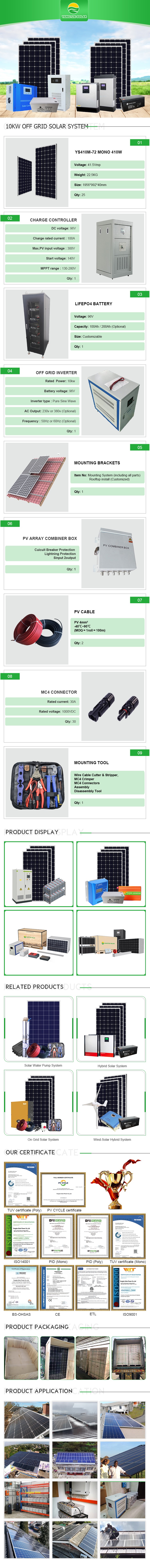 Solar Energy System 10kw off Grid