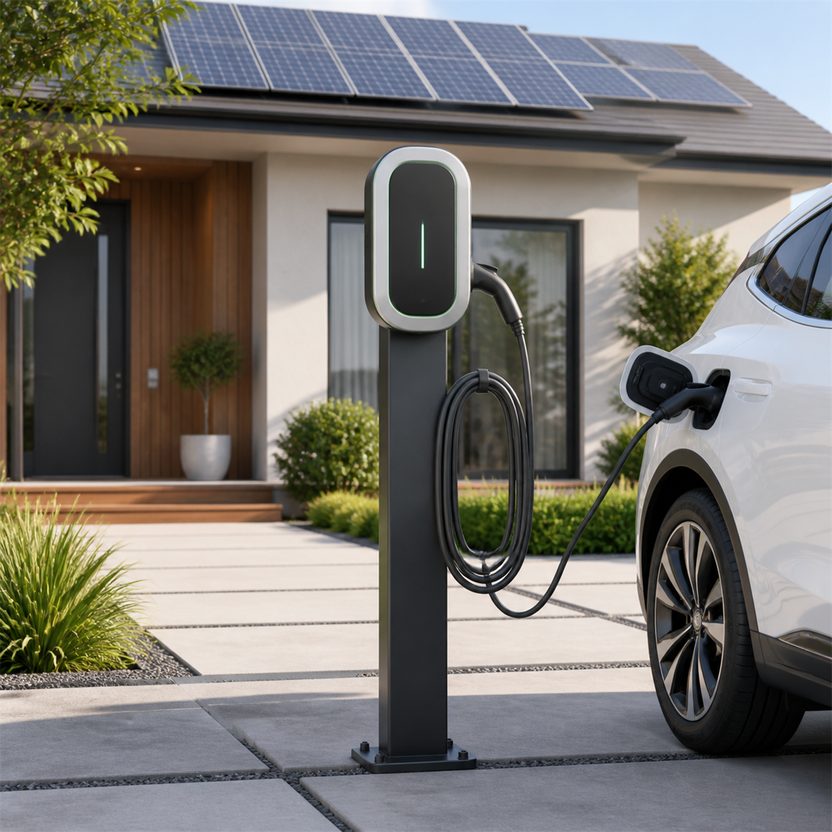 6-22kW Solar Surplus Type 2 AC EV Charger PV Integrated CT Clamp Adjustable Self-Consumption Smart Wall-Mounted Station