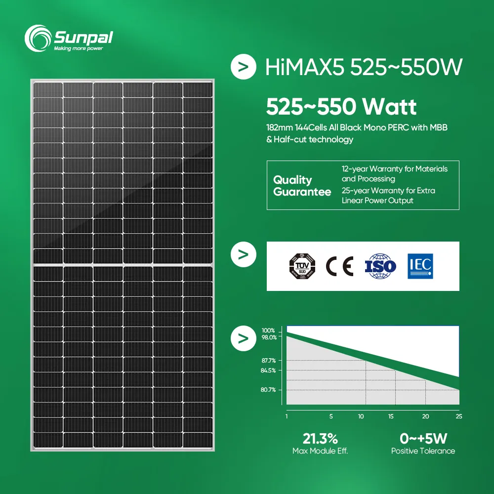 Sunpal Residential Energy Systems 6-30KW Complete Roof Mounting Hybrid MPPT Monocrystalline Silicon Lithium Ion Power System Kit