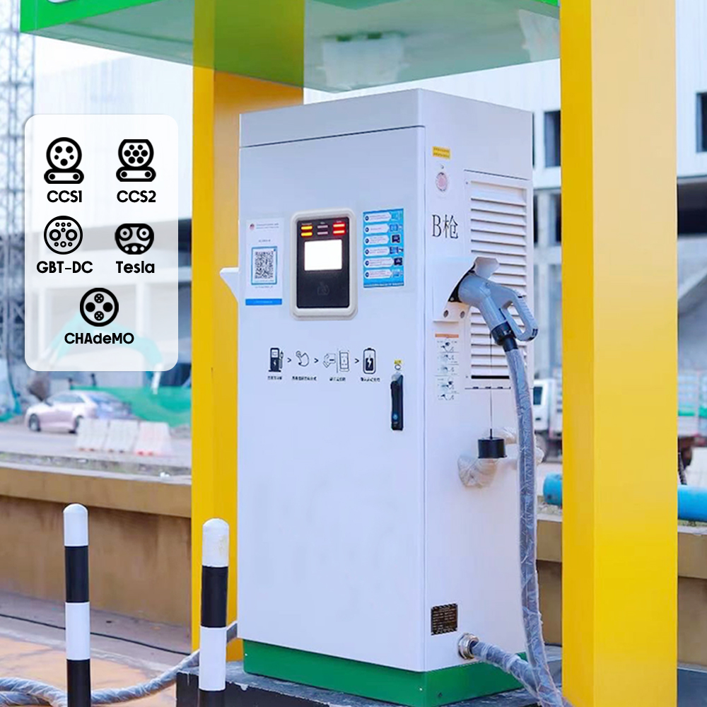 Outdoor Ready 60kw-240kw Touch Screen Solar Commercial EVSE Charging Stations User-Friendly New Electric Car Charging Centers DC