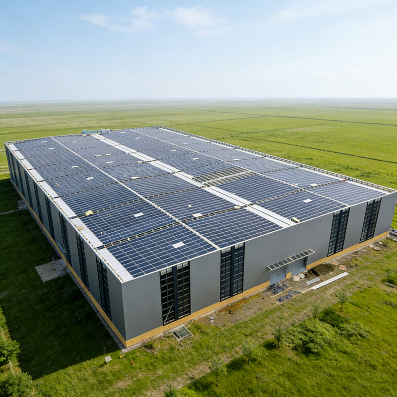 Eco-Friendly Light Steel Structure Factory Building with Solar Energy Integration for Commercial Industrial Use