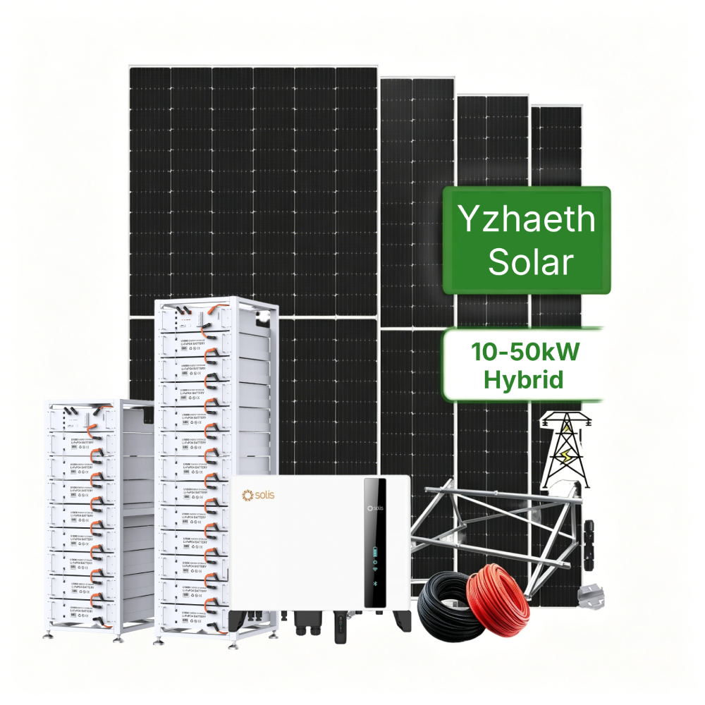 High Output Industrial Utility Scale 40kW Solar System Battery 20kW Hybrid Inverter 30 kW Solar Energy Panels Home System