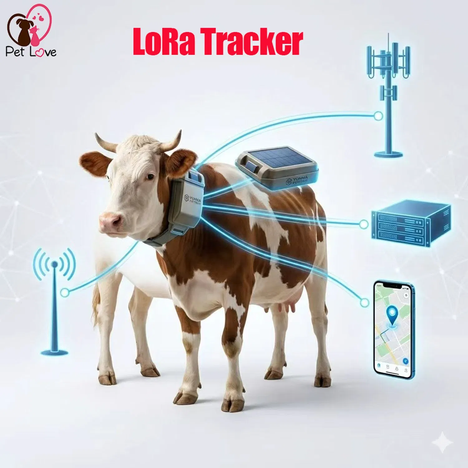 Solar Powered Livestock Tracker with Lora GPS Real Time Animal Monitoring