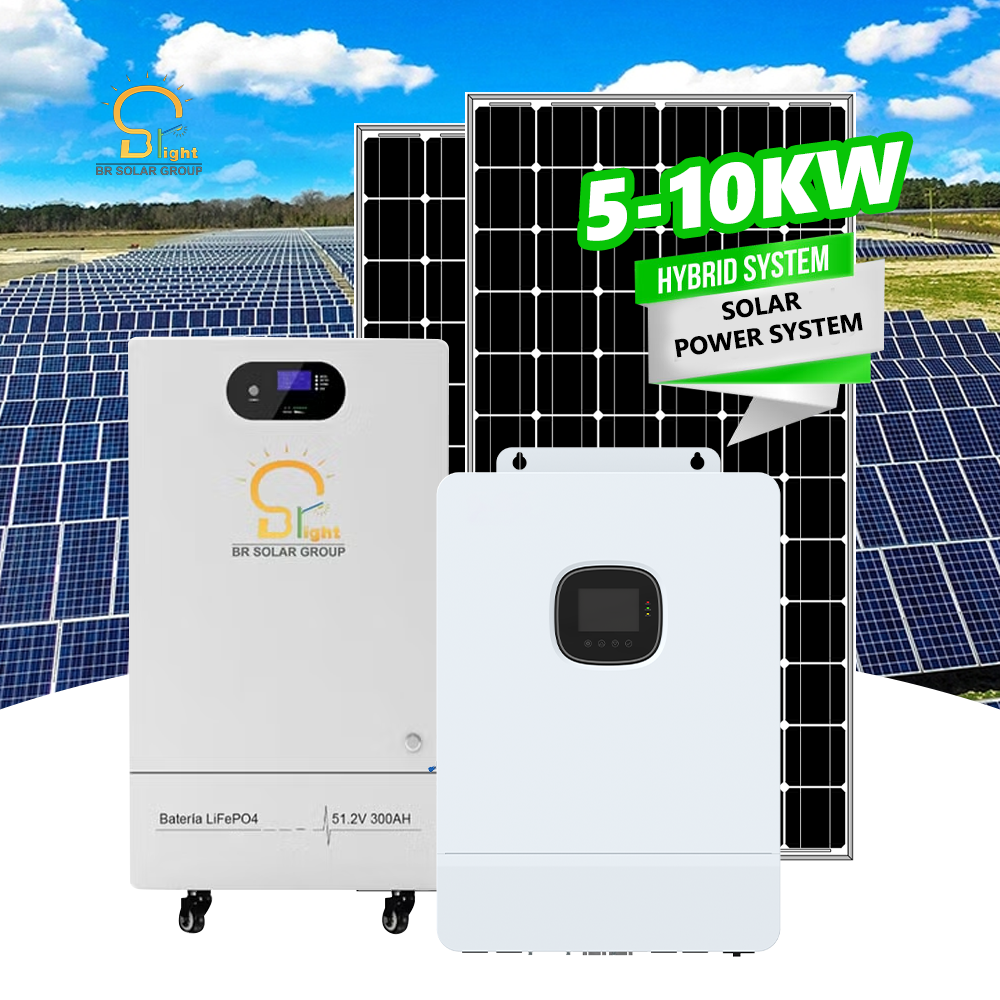 5kW Hybrid-Grid Solar Power System 8kWh Solar Kit On-grid Home Energy Storage System with Lithium Battery