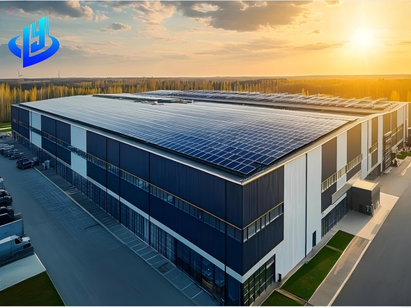 BIPV Solar Powered Roof Panel Steel Structure Building 3MW 5MW Solar PV Power Project Industrial Park Workshop