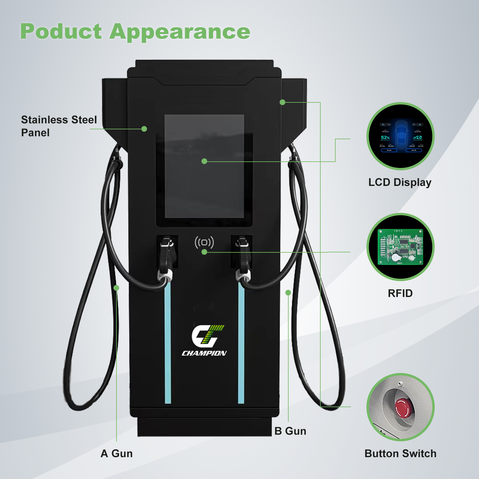 120kw Ev Charger Level 3 Ev Charging Stations 180kw Charging Station with TUV Can Be Connected to Solar Energy Storage System