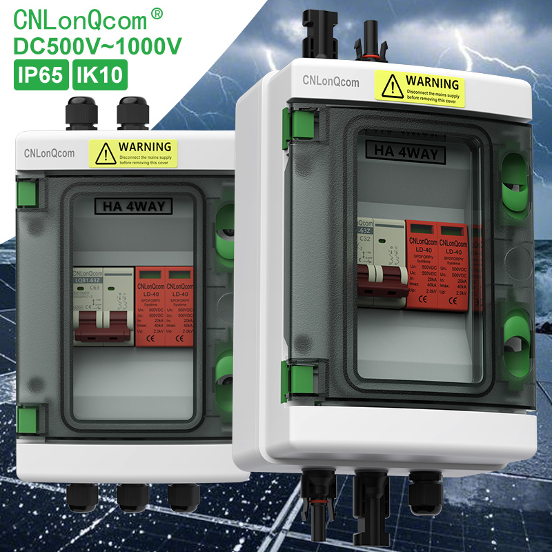 CNLonQcom DC500V PV Combiner Box IP65 Solar Energy System Power Distribution Equipment 1 Strings 1 In1Out