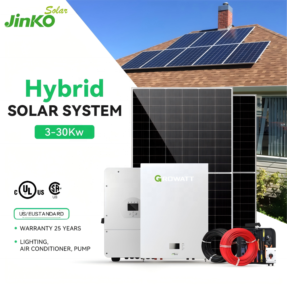 Jinko Solar Panels Hybrid Solar Energy Storage System 20KW 30Kw Off Grid Hybrid Solar Energy Power System Kit Solaire For Home