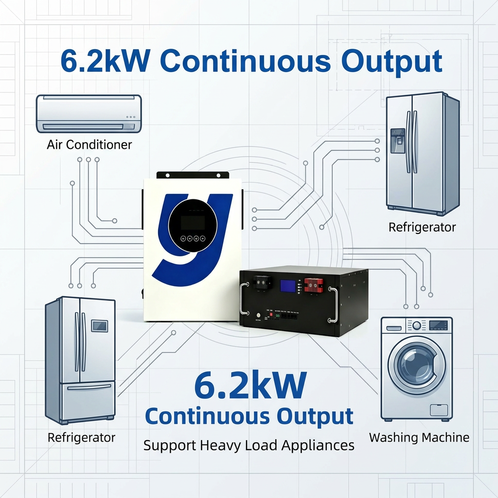 OEM 6.2kW 48V Hybrid Solar System 15kWh Lithium Battery Storage 300Ah LiFePO4 ESS with Smart Automatic Grid Switching Function