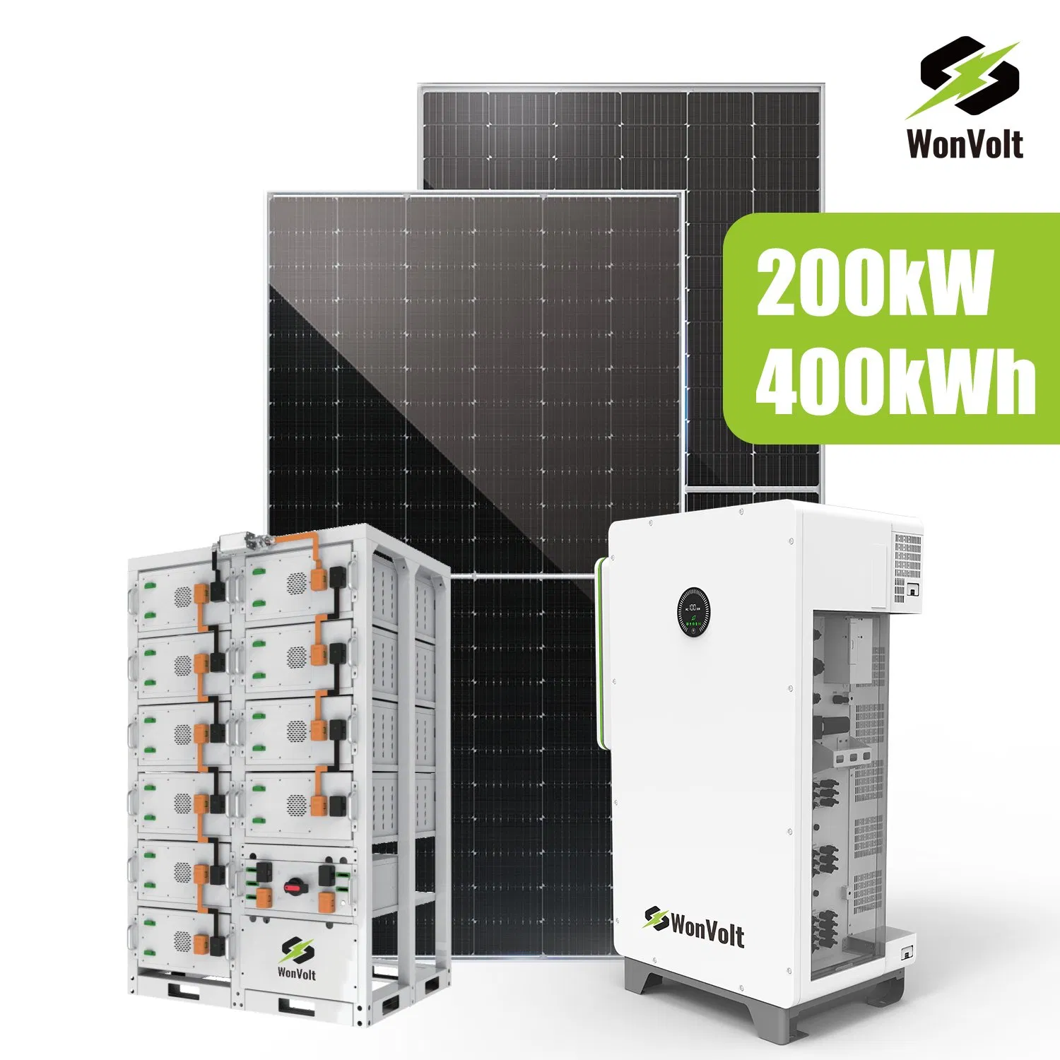 Wonvolt Hybrid Solar Storage System 150kw 215kwh 230kwh for Commercial Use with LiFePO4 Battery