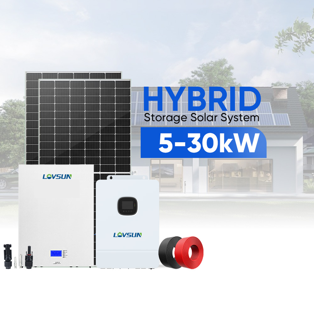 Photovoltaic Solar Energy System 5kW 8kW 10kW 30Kw Hybrid MPPT Lithium Battery Solar Power Kit Home Use EU/US with Solar Panel
