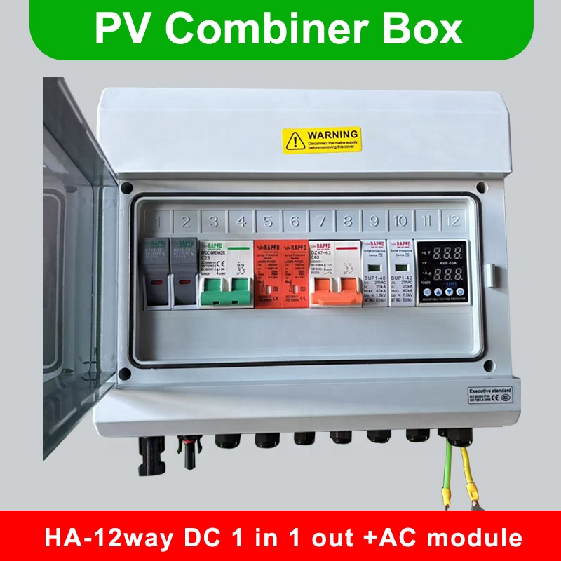 DC1000v Pv Box 1 in 1 AC Solar Panel Circuit Breaker Fuse IP65 Rated Photovoltaic Solar Energy Distribution Box System