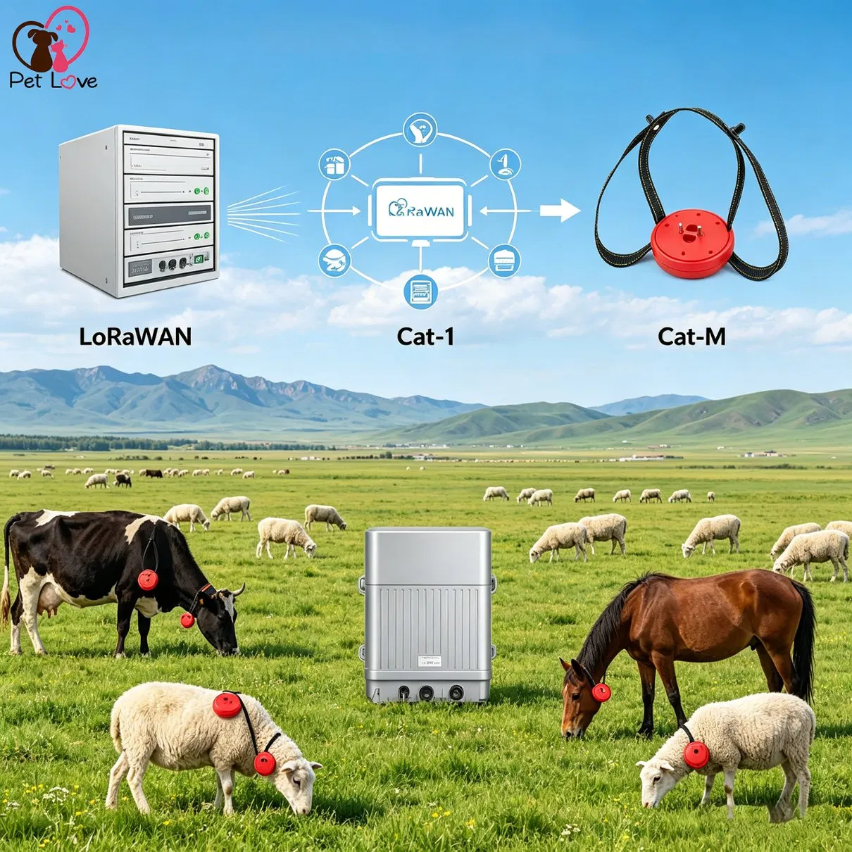 Solar Powered Livestock Tracker with Lora GPS Real Time Animal Monitoring