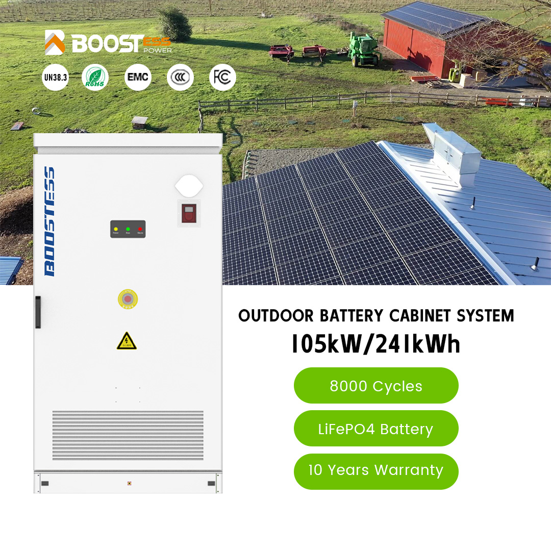 BOOSTESS Energy Industrial Solar Energy System 105kw 241kwh Hybrid Commercial All In One Solar Power Energy Storage System